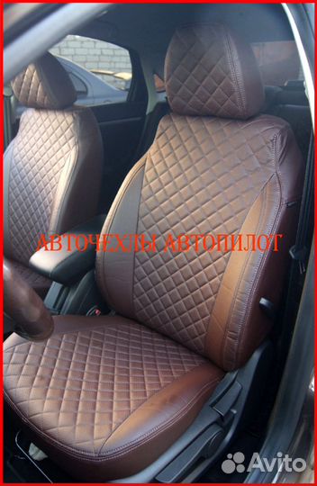 Чехлы Автопилот LADA Vesta из экокожи шоколадные