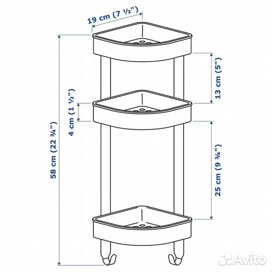 Угловая полка для ванной IKEA доставка по РФ