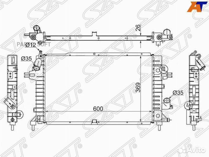 Радиатор охлаждения Опель Астра H 1.3TD/1.7TD/1.9T