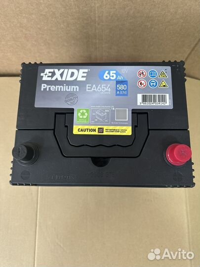 Аккумулятор exide premium EA654 (Азиатский тип кор