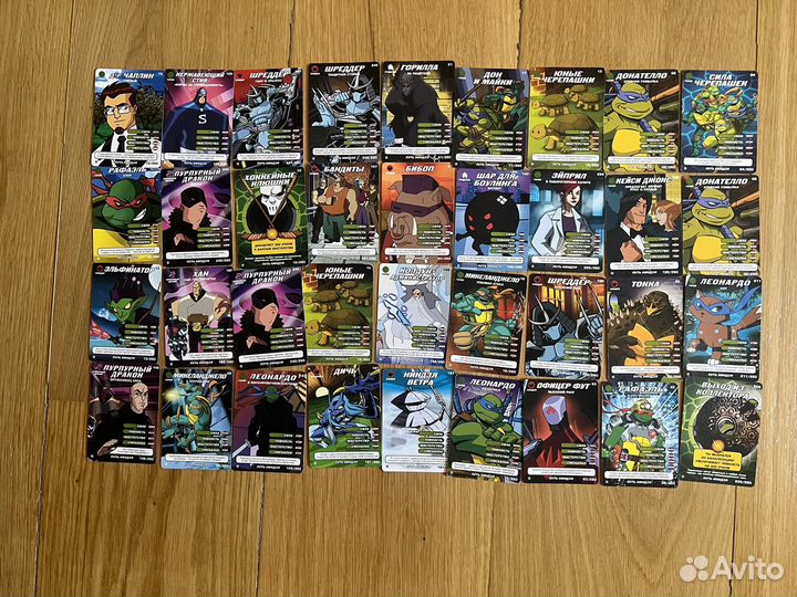 Карточки черепашки ниндзя боевая четверка