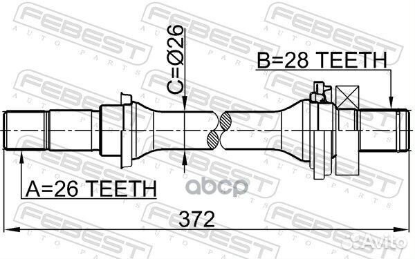 Полуось прав 2212spamt Febest