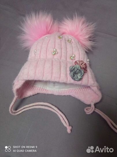 Шапки зимние для девочки р. 46-48