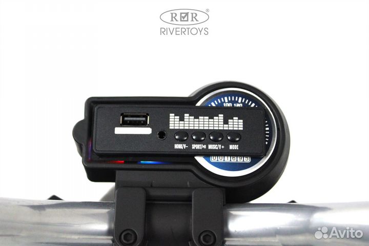 Электро мотоцикл детский без пульта новый черный