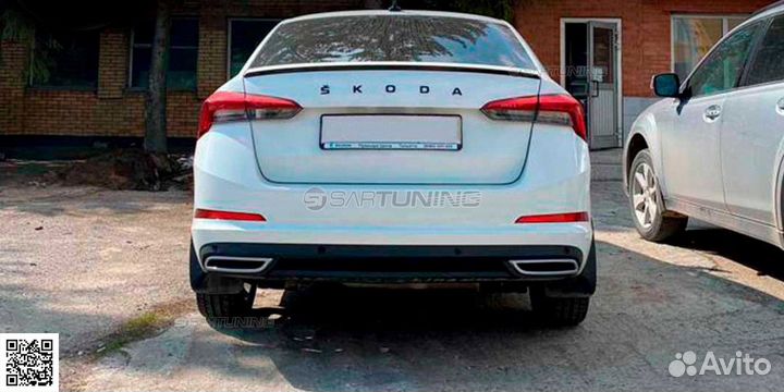 Накладки заднего бампера Рапид Skoda Rapid 2020