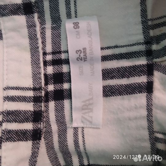 Рубашка zara детская 98
