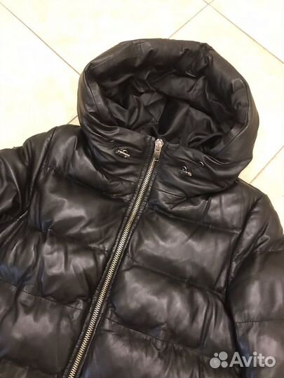 Пуховик женский натуральная кожа