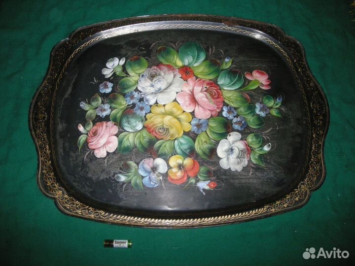 Поднос Жостово круглый автор Топтыгина самовывоз