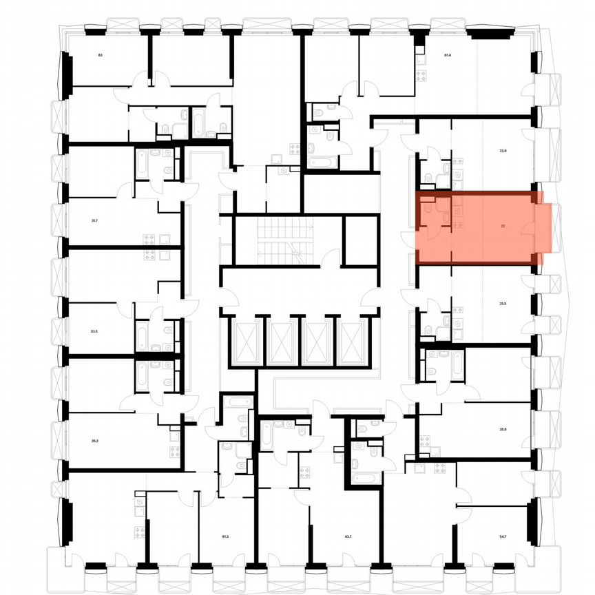 Квартира-студия, 22 м², 3/26 эт.