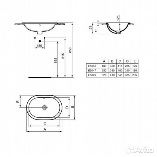 Раковина Ideal Standard Connect 55x38 cм (E504701)