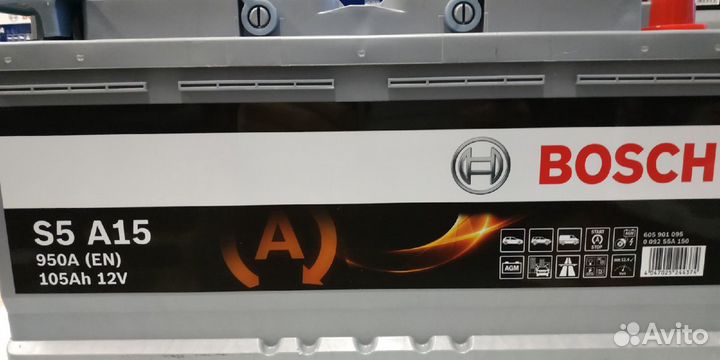 Аккумулятор 105Ah Bosch 950A AGM start-stop s5a15