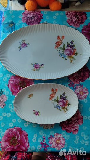 Тарелки блюда Германия 2штуки длиной 35 и 23см