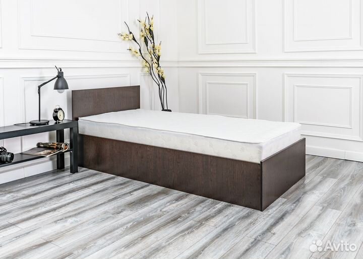Кровать односпальная с матрасом 80х200 Марс венге