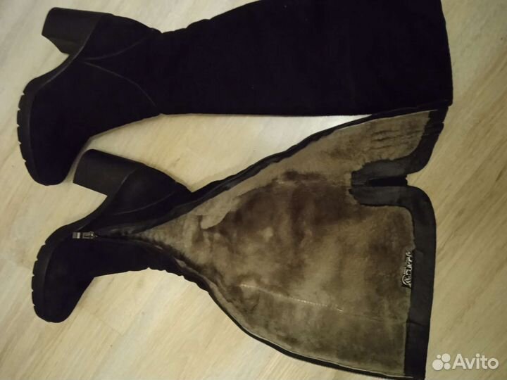 Сапоги зимние натуральная замша ботфорты 37 размер