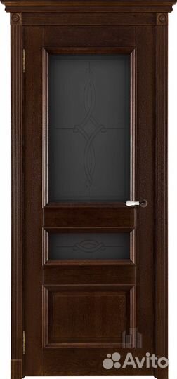 Межкомнатная дверь массив дуба Афродита, остеклённ