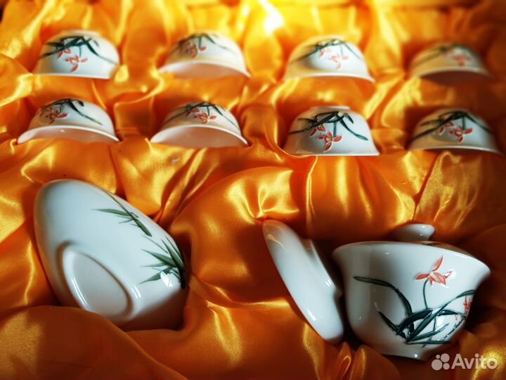 Гайвань и пиалы для чайной церемонии,набор,фарф