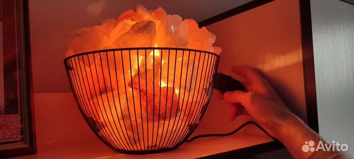 Лампа из соляных камней с диммером, размер 30х30
