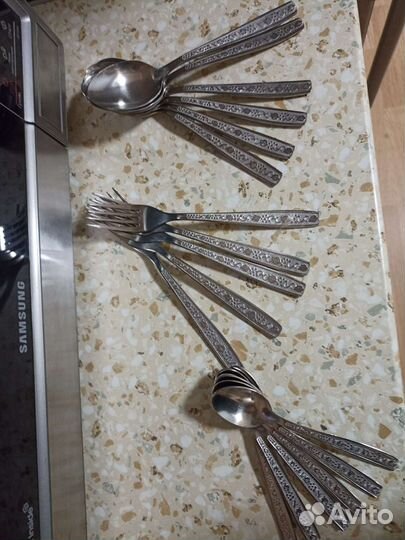 Ложки вилки СССР, виноградная лоза