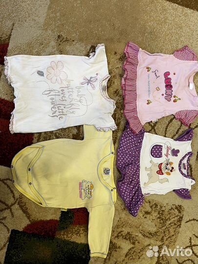 Одежда для девочки пакетом 0-7 месяцев