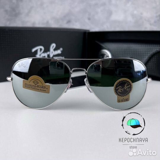 Очки Ray Ban aviator зеркальные
