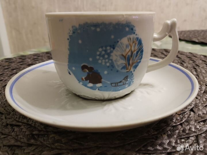 Чашка, блюдце Кофейная пара Вербилки СССР