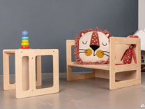 Детские растущие стол и стул / шлифованные