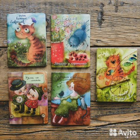 Блокноты с цветными страничками 10.5*14 см