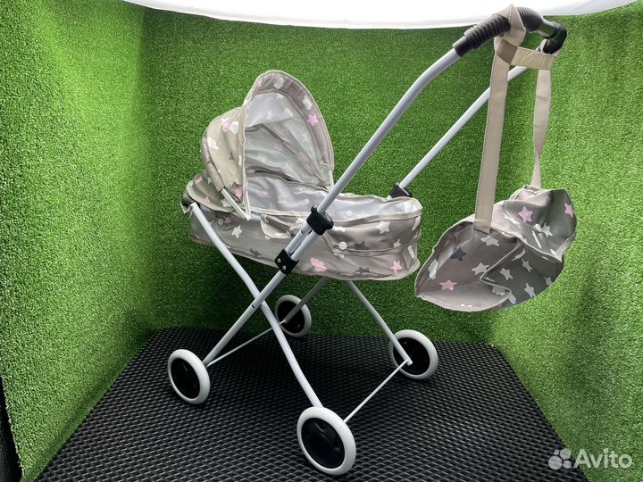 Металлическая коляска для куколи пупсов лежачая