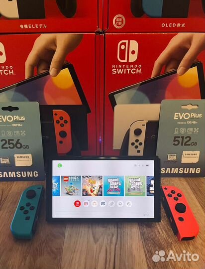 Новые Nintendo switch Oled 256/512гб, Любые игры