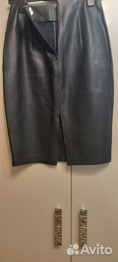 Кожаная юбка из экокожи