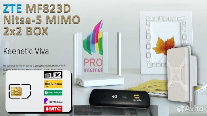 Роутер keenetic Viva ZTE MF823D Nitsa-5 mimo BOX
