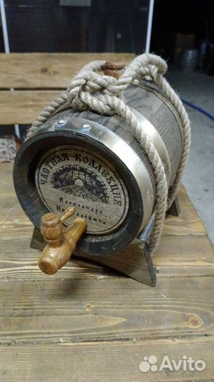 Бочка дубовая 3 литра с гровировкой подарочная