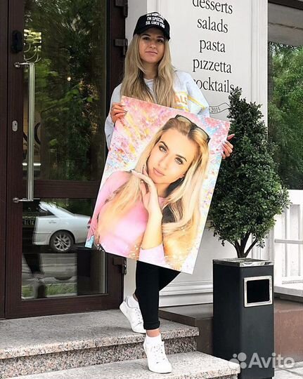 Портрет по фото на холсте на день рождения