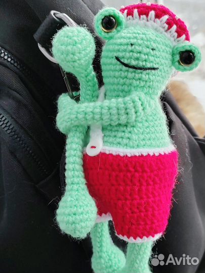 Игрушка Жаба-Завяжаба на сумку