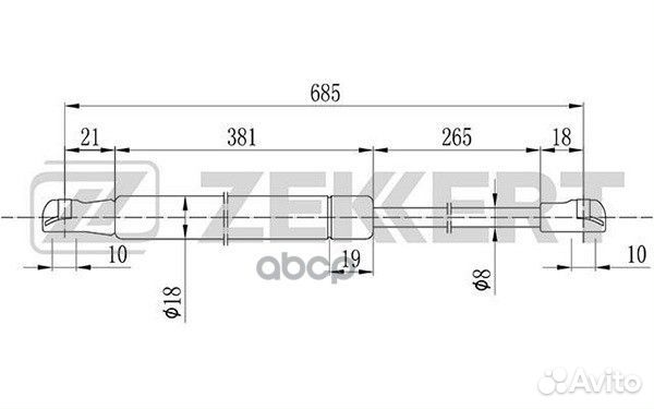 Пружина газовая капота Peugeot 406 95- 406 Bre
