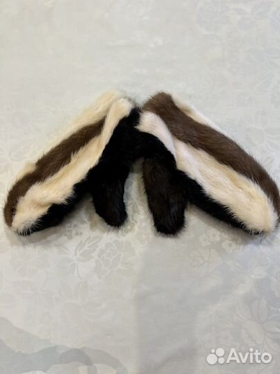 Норковые варежки новые