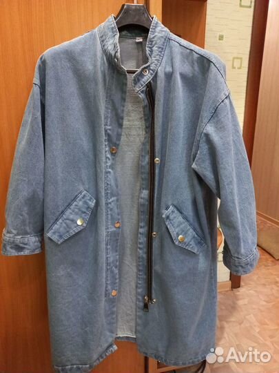 Джинсовый плащ