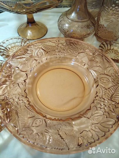 Цветное карамельное, медовое стекло СССР