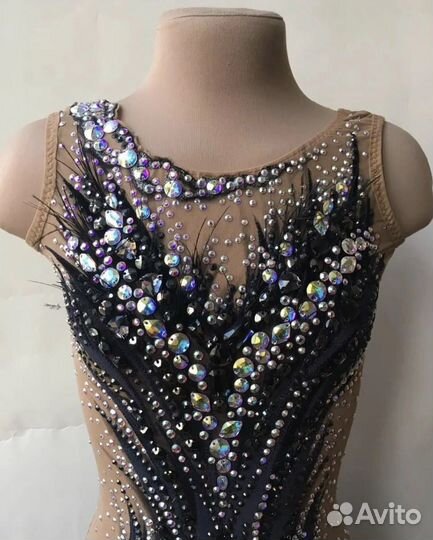 Купальник для художественной гимнастики черный