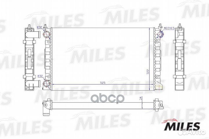 Радиатор VW passat (88-98) 1.6/1.8 MT acrm021