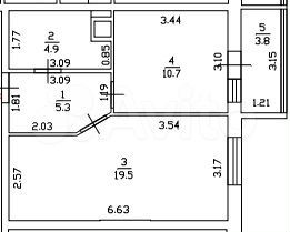 1-к. квартира, 44,2 м², 5/23 эт.