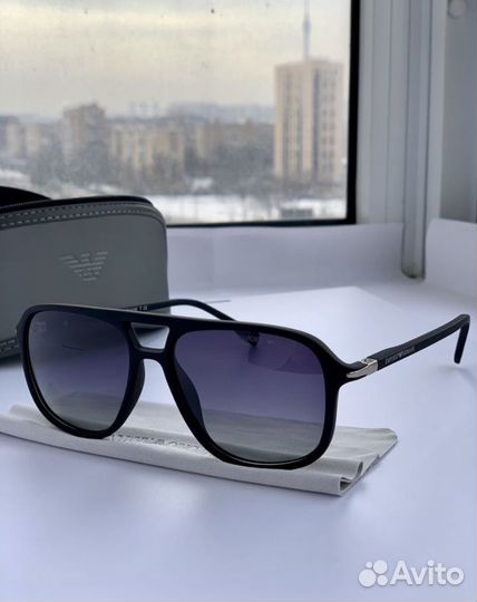 Очки мужские emporio armani авиаторы черные