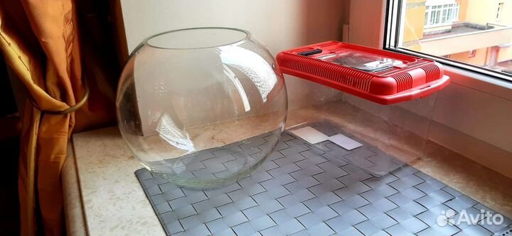 Аквариум круглый 3 л, пересадка для рыб 2л