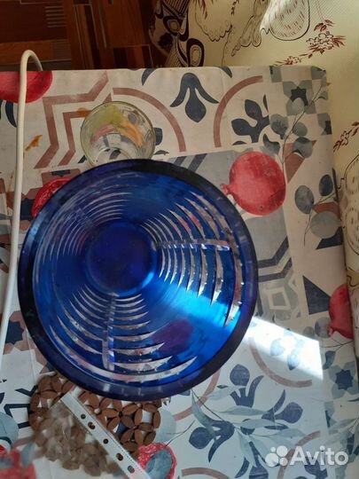 Ваза для цветов, синее стекло, СССР