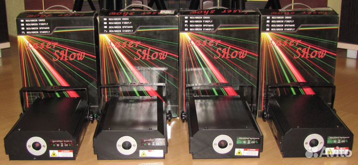 Лазеры US GR140 4шт LED светомузыка микрофон DMX