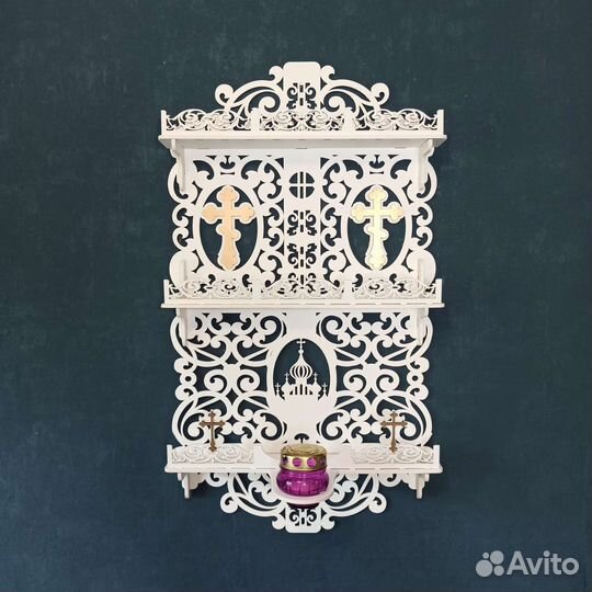 Полка для икон Иконостас Модель 95 Красный угол 1