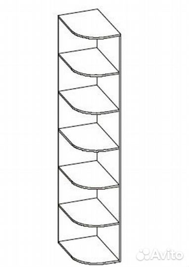 Пенал стеллаж угловой к шкафу боковые полки белый