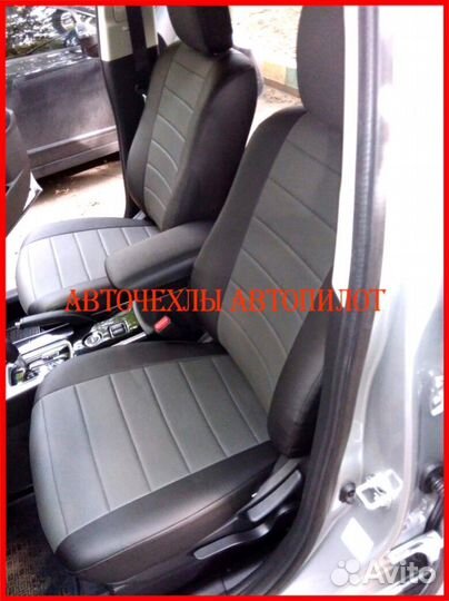 Чехлы Автопилот Mitsubishi L200 из экокожи чёр-сер