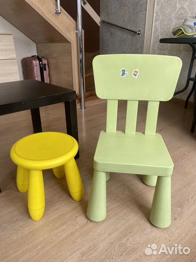 Детский стол и стул IKEA маммут