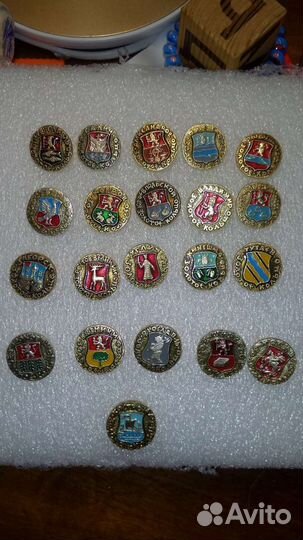 Значки золотое кольцо полная серия 21 штука